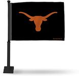 Rico Industries NCAA Texas Longhorns Exclusive Double Sided Double Sided Car Flag - 16" x 19" - Strong Pole that Hooks Onto Car/Truck/Automobile