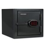 Sanctuary Diamond Safe, 0.91 Cu Ft, Fireproof Waterproof Safe Box for Home & Office with Electronic Lock and Key, Lock Box for Guns, Valuables, and Important Documents, Dark Grey Metallic Gloss Finish