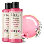 Khadi Natural Hibiscus, Black Seed, Rosemary & Onion Shampoo for Best Growth & Reduces Hair Fall | Improves Scalp Health & Reduces Dandruff | For Women & Men | Sulfate, SLS & Paraben Free (Pack of 2)