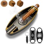 Portable Cigar Ashtray Include Cigar V Cutter Straight Cutter Punch, Cigar Ashtray and Cigar Cutter Set, Cigar Accessories for Travel Home Office Indoor and Outdoor Gift for Man