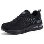 STQ Womens Running Shoes Fashion Air Cushion Tennis Sport Sneakers Black US 8