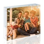 Egofine Magnetic Acrylic Photo Frame 8x10 inches, Clear Double Sided Acrylic Picture Frame,Desktop Floating Display, Free Standing
