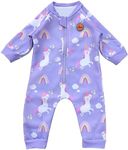 Swimbubs Baby Swimming Warm Suit Boys Fleece Lined Wetsuit Girls UV UPF50 Sun Protection Swimsuit (2-3 Years, Purple Unicorn)