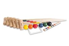 BEX Croquet Garden Game - 6 Players Set | Ball Games for Families, Kids & Adults | Mallets, Balls, Wickets & Stakes | Outdoor, Summer Parties, Beach or Camping Games | Hardwood