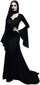 JPXH Women's Adult Plus Size Dress Long Black Halloween Dress Costume Party First Choice, Black