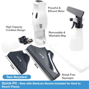 CubeTECH Cordless Window Vacuum Cleaner – Lightweight, Rechargeable