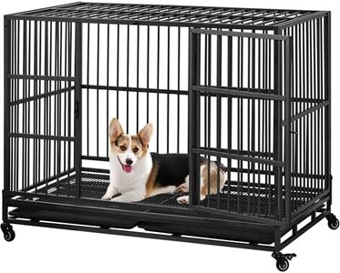 Yaheetech Jaula para Perros de Interior Jaula Perros Grandes XXL 106×68×85 cm Casa para Perros Perrera con Ruedas y Bandeja y Doble Puerta Extraíble