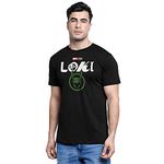 Free Authority Loki Printed Regular Fit Black Cotton Men's T-Shirt