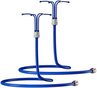 RESTMO Adjustable Standing Misters for Outside Patio, Portable Misting Cooling System with 4 Directional Nozzles, 6FT Water Mister for Hot Summer, Garden, Backyard, Beach, Camping, BBQ - 2 Pack