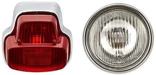 UNO Minda TL-6104 TAIL LIGHT - CHROME BASE FOR BAJAJ SUPER/PRIYA & Uno Minda HL-5104 Head Light-Chrome & Parking for Bajaj Super