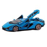 Andek 1:24 Simulation Sian FKP37 Alloy Car Model Sound and Light Pull Back Toy Car Metal Sports Car Boy Collection Decoration Gift (Blue)