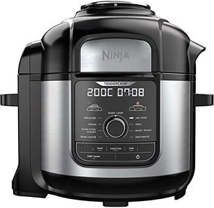 Ninja Foodi MAX Multi Cooker, 7.5L with 9 Cooking Functions, Pressure Cook, Air Fry, Slow Cook, Grill and more, Brushed Steel & Black, OP500UK