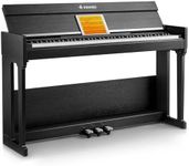 Donner DDP-90 Pro Digital Piano 88 Key Weighted Keyboard Piano, Beginner Electric Piano Keyboard Full Size with Folding Cover, Three Pedals, USB MIDI Connecting, Gifts for Women Men Girls, Black