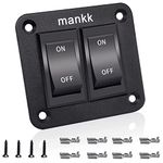 mankk On-Off Switch 12V 20A 4 Pins DPST Rocker Switch Panel RV Light Switch for RV Trailers Camper Boats KCD2-7-201-B2-DZ