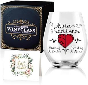 AGMDESIGN Nurse Practitioner Funny Wine Glass with Gift Box, Graduation Gifts for Woman, Gifts For Nurses, Thanksgiving Christmas Birthday Gifts for Doctors Nurse Nursing Assistant RN PT PN