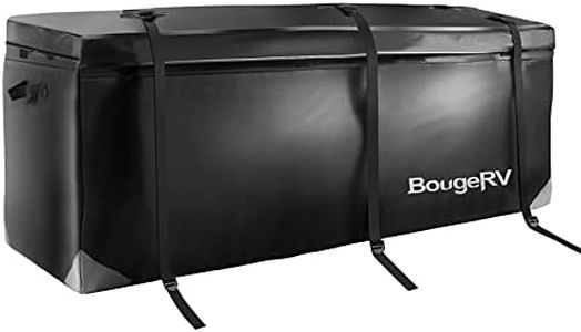 BougeRV Cargo Bag Waterproof Hitch Mount Cargo Carrier Bag 48'' x 21.7'' x 20.1'' Car Carrier Storage Box Travel for Car Truck SUV Vans Roof Top Rear