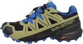 Salomon Men's Speedcross 5 Gore-TEX Trail Running Shoes, Black/Green Moss/Skydiver, 9