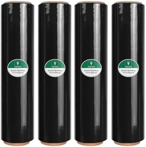 YXX-TECH Black Stretch Film/Wrapping Paper Thickness, 18 Inch 1500 Feet Plastic wrap roll,Industrial Strength, Heavy Duty Shrink Wrap idea for Moving, Shipping, and Pallet Packing