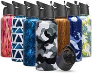 Vacuum Insulated Sports Water Bottle - THILY 32 oz Stainless Steel Leakproof Wide Mouth Metal Thermos with Flip & Straw Lid, Reusable, BPA Free, for Gym, Travel, Hiking, Camo