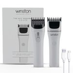 Winston Nut Groomer 1.0 Lite Rechargeable Waterproof Body and Ball Trimmer with Unique Dial Guide for 7 Length Settings & No Cut Ceramic Blade Suitable for Body, Private Part, Pubic Hair Shaving