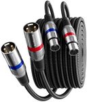 BlueRigger XLR Cable (2-Pack) - (25FT, Microphone Cable, Balanced 3 Pin Mic Cord, Male to Female XLR Cables for Studio Recording) - Compatible with Mic, Speaker, Amplifier, Camera, Mixer