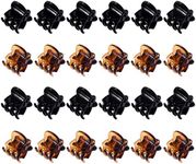 (Black and Brown) - Hotop 24 Pieces Mini Hair Clips Plastic Hair Claws Pins Clamps for Girls and Women (Black and Brown)