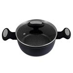 Zyliss E980141 Ultimate Non-Stick Stock Pot with Lid | 20 cm/2.15 Litre | Forged Aluminium | Black | Rockpearl Plus Non-Stick Technology | Suitable for All Hobs