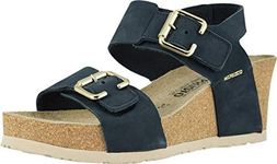 Mephisto Women's Wedge Sandal, Navy