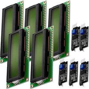 AZDelivery 5 x HD44780 16x2 LCD Modul Display Bundle mit I2C Schnittstelle 2x16 Zeichen kompatibel mit Arduino inklusive E-Book! (mit Grünem Hintergrund und Schwarzen Zeichen)