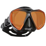SCUBAPRO Spectra Scuba Mask with Mirrored Dual Lens and EZ Equalize Nose Pocket for Scuba Diving, Black/Bronze