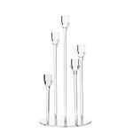 VINCIGANT Acrylic Taper Candle Holders, 5 Arms Candelabra Centerpieces for Christmas Wedding Dinner Table Decoration,Thanksgiving Gift