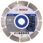 Bosch Professional 1x Diamond Cutting Disc Standard for Stone (for Concrete, Stone, Granite, Ø 150 x 22,23 x 2 x 10 mm, Accessories for Angle Grinders)