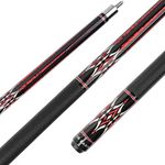 AB Earth 58" Pool Cue Stick Canadian Maple 13mm Tip Billiard Cue with Irish Linen Wrap (Red, 21oz)