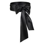 Women Dress Belt for Wedding Party Long Sash Bridal Waist Belts by WHIPPY, 98 Inches, Black