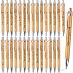 30 Pcs Inspirational Pens, Ballpoint Pens with Inspirational Quotes Stylus, Bulk Motivational Bamboo Wooden Pen, Thank You Pens, Black Ink Gel Pens for Home Office School Supplies