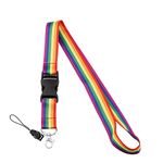 WSNANG LGBTQ Pride Rainbow Flag Lanyard ID Badge Holder Rainbow Premium Lanyard with Breakaway,Release Buckle (Rainbow Flag ID)