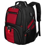 YOREPEK 18.4 Laptop Backpack,Large Backpacks Fit Most 18 Inch Laptop with USB Charger Port,TSA Friendly Flight Approved Weekend Carry on Backpack with Luggage Strap for Men and Women, Red