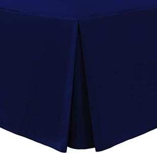 Linen Home Sábana bajera plisada con base de 4 pies, falda de cama doble pequeña, cenefa de plataforma, color azul marino, no planchar (4 pies pequeño doble, azul marino)