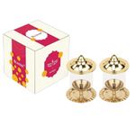 Klassic Navjyoti 4 Inch Small Diya with Borosilicate Glass Shade for Mandir, Decorative Brass &Glass Oil Lamp Lantern Diya with Glass Cover for Prayers, Cylindrical Borosilicate Glass Diya(Pack of 2)
