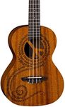 Luna Maluhia Peace Tenor Ukulele with Gig Bag, Satin Natural