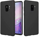 SkyTree Shock Proof Silicone Bumper Hybrid Edge to Edge Protective Back Cover for Samsung Galaxy S9 - Black