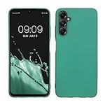 kwmobile Case Compatible with Samsung Galaxy A05s Case - Soft Slim Metallic TPU Silicone Cover - Dark Metallic Green