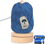 Hesørd Wooden Wool Winder, Yarn Ball Spinner with Ball Bearings for Knot-Free Knitting and Crocheting, 24 cm Revolving Wool Ball Holder