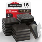 X-Protector Non Slip Furniture Pads - 16 PCS 2" - Prime Line Anti Slip Furniture Pads - Self-Adhesive Furniture Grippers - Rubber Furniture Pads Non Slip - Furniture Stoppers to Prevent Sliding!