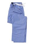 THE SAVILE ROW COMPANY LONDON Men's 100% Cotton Soft PJ Pyjama Bottom Lounge Pants - Blue White Stripe - Large