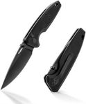 FLISSA Pocket Knife, 3.3" D2 Blade G10 Handle Folding Knife with Button Lock and Pocket Clip for Gift, EDC, Hunting, Camping, Survival, Outdoor Activities(Black)