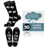 Moyel 50th Birthday Gifts for Men Funny Cotton Socks Birthday Gifts for Men Dad Birthday Gifts from Daughter Husband Birthday Gifts Cool 50 Year Old Birthday Gift for Him Men Gift Ideas