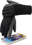 OZERO Winter Warm Gloves for Women - Thermal Biking Glove for Phone Texting - Non-Slip Silica Gel Palm - Windproof and Waterproof for Hiking, Running, Cycling, Driving - (Black /X-Large)