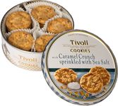 Jacobsens of Denmark Tivoli Caramel Crunch & Sea Salt Cookies 150g - Traditional Biscuit Tin Gift for Women, Men & Kids