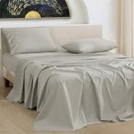 Egyptian Cotton Sheets Set (4 Piece) 1000 Thread Count - Bedspread Deep Pocket Bedding Set, Luxury Bed Sheets for Hotel and Home Collection Soft Sateen Weave (Queen, Silver Grey)